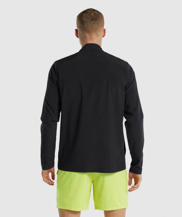Panske Bundy Gymshark Arrival Woven Full Zip Čierne | PK4851620
